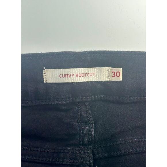 Levi’s Women’s 30 Curvy Bootcut Jeans Black Mid Rise Stretch Flare Denim Classic - Picture 7 of 11